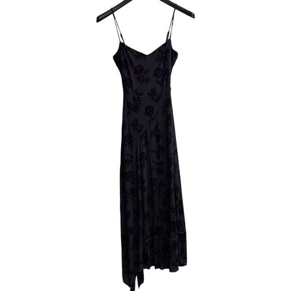 Trixxi Slip Dress Womens Dark Burnout Velvet Floral Maxi Whimsigoth Fairy Y2K - Picture 1 of 13